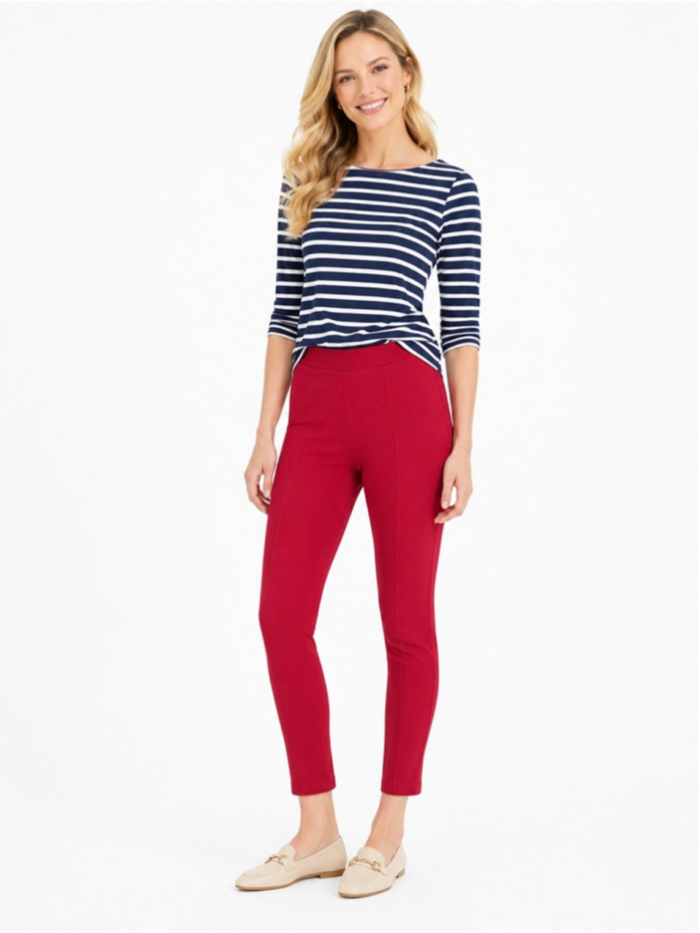 MAZE COLLECTION Red Ponte Leggings M NWT